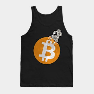 Bitcoin to the Moon Cryptocurrency BTC Astronaut Tank Top